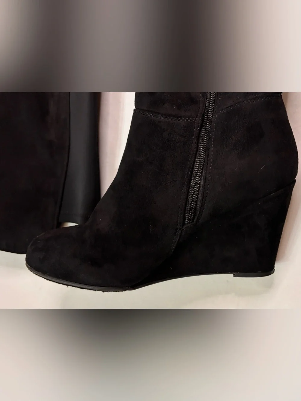 Chinese Laundry Black Over-the-Knee Wedge Boots